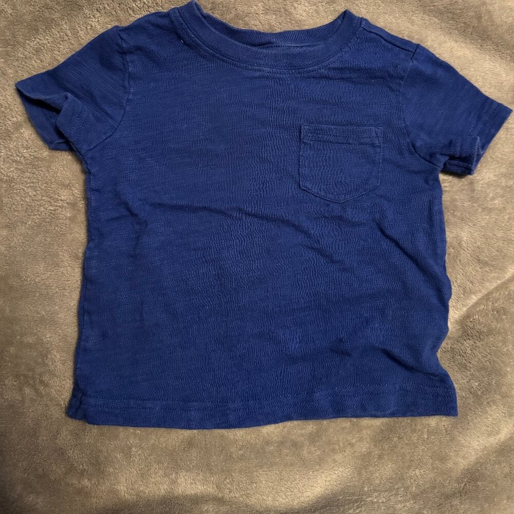 Janie and Jack- The Slub Tee in Mazarine Blue  - 12-18m